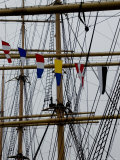 Close Up of the Mast and Rigging of a Sailing Ship  New York  New York
