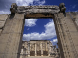 Entrance to Synagogue Where Jesus Preached in Capernahum  Galilee  Israel