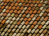 Close-Up of Terra Cotta Roof Tiles  Asolo  Italy