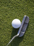 High Angle View of a Putter against a Golf Ball on the Green  Groton  Connecticut