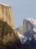 Half Dome and el Capitan from the Wawona Tunnel in Winter  Yosemite  California