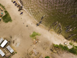 Fishermen with their Boats and Nets  Lake Victoria  Mwanza Province  Tanzania