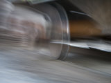 Heavy Train Wheel Grips the Track in a Blur of Speed  Silver Spring  Maryland