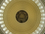Interior of Dome of the US Capitol Building  Washington  DC