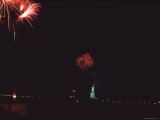 Fireworks in New York Harbor over the Statue of Liberty