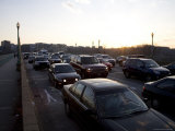 Commuter Traffic Jams the Bridge in Late Afternoon