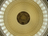 Interior of the Dome of the US Capitol Building  Washington  DC