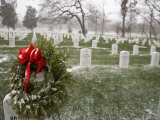 December Snow Blankets the Graves of the Fallen  Arlington  Virginia