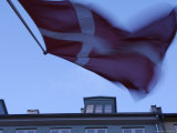 Danish Flag Blowing in the Wind  Copenhagen  Denmark