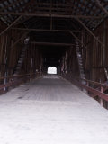 Honey Run Covered Bridge Interior View Through Wooden Bridge  California