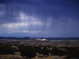 Rain Pores Down on the Desert Landscape in New Mexico