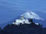 Mexico  Cholula  Catholic Church  Famous Twin Volcano in Background