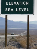 Elevation Sea Level Sign and Highway 190 in Death Valley National Park  California
