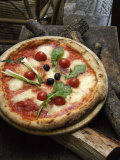 Pizza on Display Outside a Restaurant  Florence  Italy
