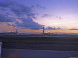 Denver International Airport from the Runway at Sunset