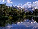 Reflection of the Teton Mountans in Snake River