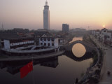 Huitong Grand Canal  Dawn View of Downtown Jining City  Shandong Province  China