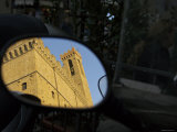 Reflection in Mirror of Palazzo del Bargello  Florence  Italy