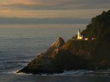 Distant View of the Heceta Head Lighthouse on the Oregon Coast