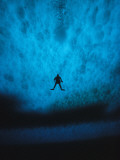 Diver is Silhouetted against the Pack Ice of Mcmurdo Sound