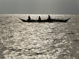 Local Fishing Boat Returning to Malapascua Island at Sunrise  Philippines