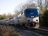 Passenger Train Rushes Forward  Silver Spring  Maryland