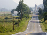 Rural Road  Phone Lines and Scenic Countyside