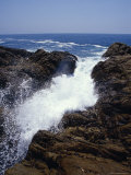 Ocean Waves Crashing Onto Rocks Flow Inland Causing Erosion  Australia