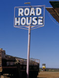 Pink Roadhouse Sign in an Isolated Outback Settlement Town  Australia