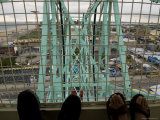 Looking Down at Two People's Feet in a Ferris Wheel Cage  Brooklyn  New York