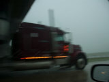 Semitruck on I-80 as Shown from a Moving Vehicle
