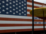 Large American Flag Painted on an Outdoor Wall  Brooklyn  New York