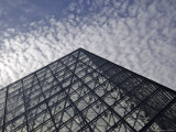 the Louvre Museum and the Im Pei Pyramid  Paris  France