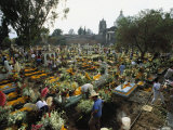 Mexicans Celebrating el Dia de Los Muertos Keep Vigil in Cemeteries  Mexico
