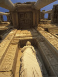 Statue in the Library of Celsus in Ephesus  Turkey