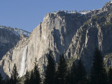 Upper Yosemite Falls in Winter in Yosemite National Park  California