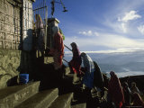 Pilgrims Make their Way Up the Steps at Adam's Peak