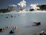 Swimmers in a Therapeutic Thermal Lake Created from a Power Plant