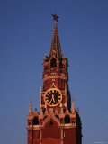 Spasskaya Tower with It's Clock and Spires and Star-Topped Pinacle