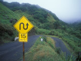 Traffic Sign on the Kahekili Highway North Shore  Hawaii