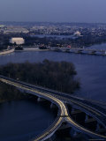 Scenic Aerial View of Washington  DC  Seen from Virginia