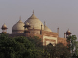 The Domes of the Taj Mahal Mosque Rise above the Garden Canopy  Agra  India