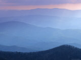 Scenic View of the Blue Ridge Mountains  Cloaked in Fog  Virginia