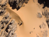 Sandstone Outcrops Peak Through the Sand South of the Djado Plateau  Niger