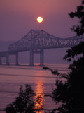 Tappen Zee Bridge at Sunset over the Hudson River in Terrytown  New York
