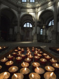 Tray of Lighted Candles in the Chuch of Santa Maria Della Salute  Venice  Italy