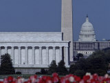 The Lincoln Memorial with Washington Monument and Capitol Building  Washington  DC