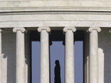 Silhouette of the Jefferson Memorial  Washington  DC