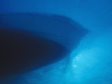 Underwater View of the Bow of a Boat While Looking Up from Underwater  California