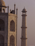 The Taj Mahal and One of It's Massive Marble Minarets at Dawn  Agra  India